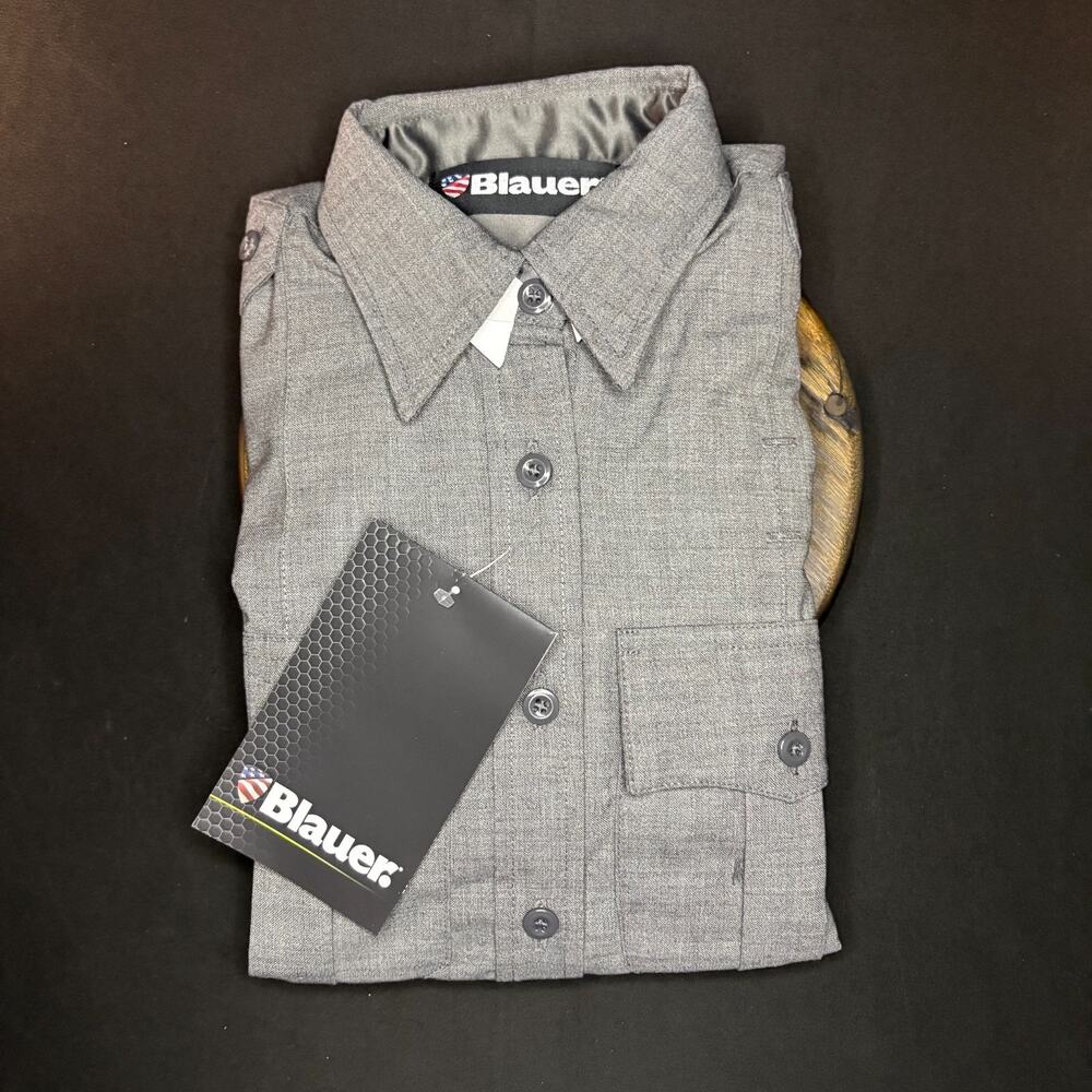 Blauer Womens Shirt 8450W Size XS 30 Regular Grey PolyWool Long Sleeve